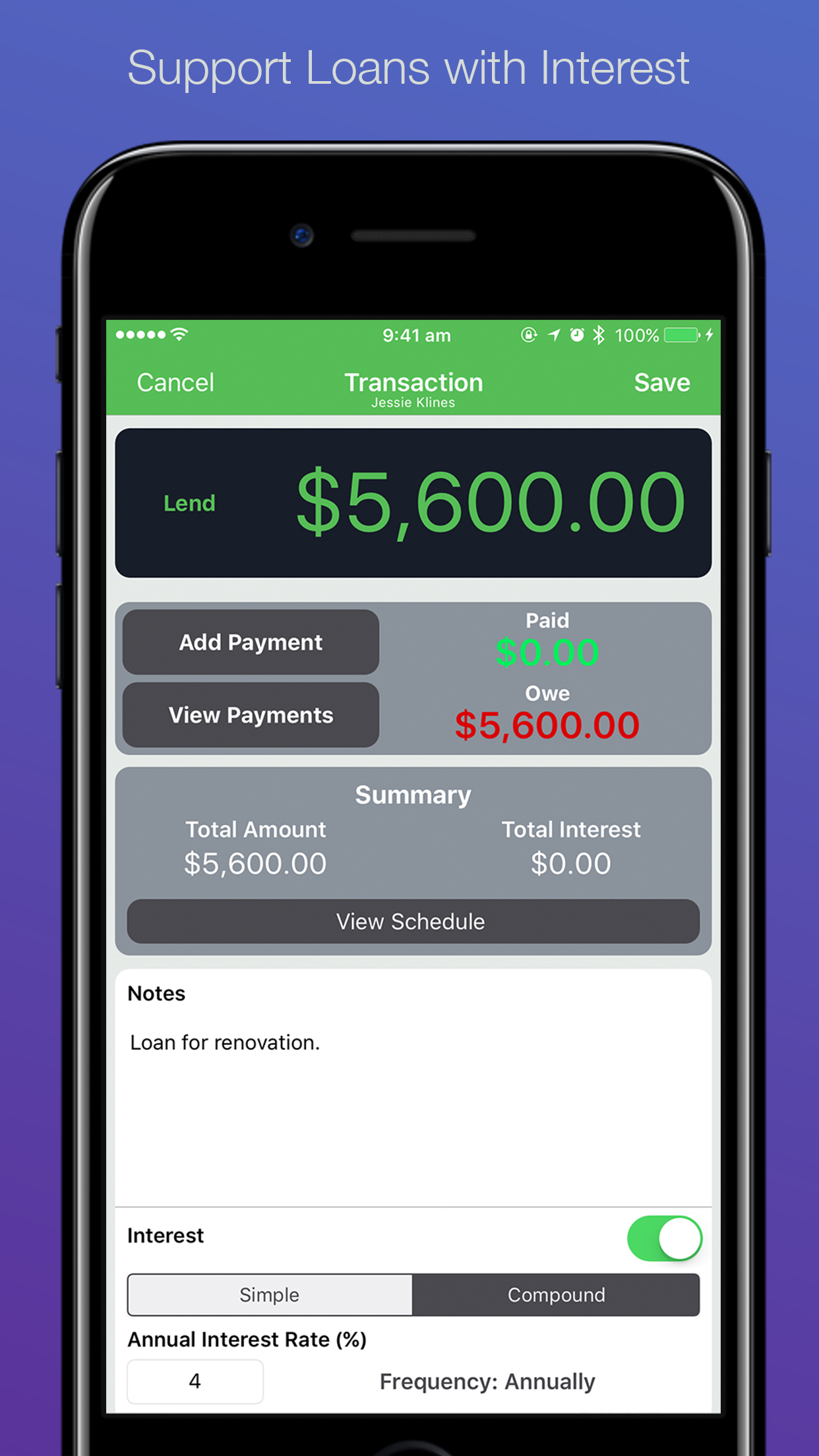 Loans with Interest